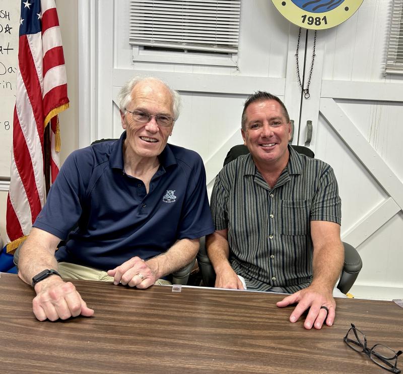 A municipal election will not be needed in Dewey Beach for the fourth straight year as incumbent commissioners Gary Persinger, left, and Bill Stevens were the only candidates to file to run. The Dewey Beach Civic League held a forum Aug. 24 in which commissioners discussed town issues. ELLEN DRISCOLL PHOTO